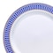 Smarty Had A Party 7.5" White with Gold Spiral on Blue Rim Plastic Appetizer/Salad Plates (120 plates), 120PK 677BG-CASE - alternate 3