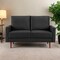 Homeroots 57" Black And Dark Brown Velvet Loveseat 543720 - alternate 2