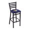 Holland Bar Stool Co 30" Blk Wrinkle Montana State Stationary Bar Stool, Ladder Back L00430MontSt - alternate 1
