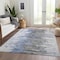 Homeroots 3' X 5' Blue Gray And Silver Abstract Washable Indoor Outdoor Area Rug 582380 - alternate 4