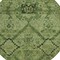 Homeroots 8' Olive Green Fern Green And Artichoke Green Round Floral Washable Indoor Outdoor Area Rug 588902 - alternate 6