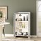 Homeroots 47" Silver And Clear Mirrored Glass And Faux Crystal Bling Accent Cabinet 571114 - alternate 2