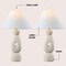 Jonathan Y Henge 28" Organic Minimalist Textured Resin/Metal Stacked LED Table Lamp, Antique White, 2PK JYL9206A-SET2 - alternate 4