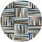 Homeroots 8' Navy Blue Brown And Beige Round Geometric Washable Indoor Outdoor Area Rug 598282 - alternate 2