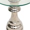 Homeroots 21" Clear and Silver Glass and Aluminum Chess Queen End Table 634158 - alternate 4