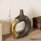 Uniquewise 13in Resin Ring Open Circle Design Vase Decorative Centerpiece with Artistic Style, Large QI004842.L - alternate 4