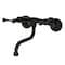 Kingston Brass Double-Handle Wall Mount Bathroom Faucet, Matte Black KS316MB - alternate 1