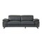 Homeroots 87" Dark Gray Italian Leather Solid Wood Sofa 720453 - alternate 1