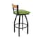 Holland Bar Stool Co Revelle 36in Swivel Extra Tall Bar Stool, Black Wrinkle Finish, Medium Back, Canter Kiwi Green Seat 881 - alternate 4