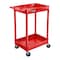 Luxor Utility Cart with Deep Lipped Plastic Shelves, 300 lb Load Capacity, 2 Shelves, 24 in L, 18 in W RDSTC11RD - alternate 3