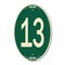 Signmission Number 13, 12 Inch X 18 Inch Architectural Oval, Heavy Gauge Aluminum A-OV-G-1218-22909 - alternate 1