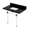 Kingston Brass 36" Black Granite Console Sink with Acrylic Legs, 8-Inch, 3-Hole, Black Granite/Polished Nickel KVPK3630KASQ6 - alternate 1