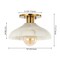 Jonathan Y Amara 10" 1-Light Mid-Century Classic Alabaster/Iron LED Semi Flush Mount, White/Brass Gold JYL1207A - alternate 3