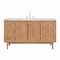 James Martin Vanities Laurent 60 in. Single Vanity, Light Natural Oak, w/ 3 CM Ethereal Noctis Quartz Top 545-V60S-LNO-3ENC - alternate 1
