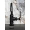 Kingston Brass One-Handle Single-Hole Bathroom Faucet with Deck Plate and Push Pop-Up Drain, Matte Black KSD2210KL - alternate 2