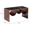 Homeroots 32" Black and Copper Mirrored Glass and Steel Solid Coffee Table 576840 - alternate 7