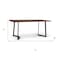 Homeroots 72" Dark Brown and Charcoal Solid Wood and Iron Frame Base Dining Table 640710 - alternate 3