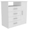 Homeroots 36" White Four Drawer Combo Dresser With Open Shelf 544044 - alternate 3