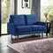 Homeroots 57" Blue And Dark Brown Velvet Loveseat 543718 - alternate 3