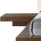 Homeroots Walnut and White Wood And Faux Leather King Bed Frame With Attached Nightstands 486264 - alternate 3