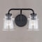 Vaxcel Toledo 2 Light Black Industrial Bathroom Vanity Fixture Clear Glass W0349 - alternate 5