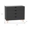 Homeroots 35" Black And Natural Wood Four Drawer Dresser 489234 - alternate 2