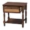Baxton Studio Roden Transitional Dark Brown Nightstand with Rattan 247-13771-ZORO - alternate 5