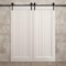 Sartodoors Modern Double Barn Door 84 x 84 inches, Ego 5006 Painted White Oak, 14FT Rail Track Set, Solid Pa EGO5006DB-PWO-8484 - alternate 2
