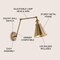 Jonathan Y Rover 7" Classic Industrial Metal Adjustable Arm LED Wall Sconce, Brass JYL7461A - alternate 5