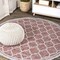 Jonathan Y Trebol Moroccan Trellis Textured Weave Red/Beige 3 ft Round Indoor/Outdoor Area Rug SMB109C-3R - alternate 1
