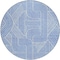 Homeroots 8' Blue And Ivory Round Abstract Washable Indoor Outdoor Area Rug 594919 - alternate 2