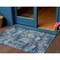 Homeroots 3' X 5' Navy Blue And Denim Blue Striped Washable Indoor Outdoor Area Rug 609558 - alternate 1