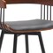 Homeroots 27" Gray and Black Faux Leather with Metal Swivel Counter Height Bar Chair 534451 - alternate 5