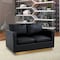 Leisuremod Nervo Upholstered Leather Loveseat with Gold Frame, Black NS55BL-L - alternate 3