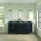 James Martin Vanities Lorelai 72in Double Vanity, Black Onyx w/ 3 CM Parisien Bleu Silestone Top 424-V72-BKO-FPBL - alternate 2