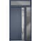 Vdomdoors Steel Door Deux 0729 Gray Graphite Sidelight and Transom Window Stainless Inserts Single Modern Pai DEUX0729EXD-GRE-W36+16 x H80+16-Left-hand Inswing - alternate 2