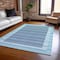 Homeroots 8' X 10' Sky Blue And Denim Blue Striped Washable Indoor Outdoor Area Rug 610507 - alternate 5