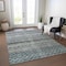 Homeroots 8' X 10' Teal Blue Light Blue And Gray Striped Washable Indoor Outdoor Area Rug 605696 - alternate 4