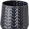 Homeroots 7" Navy Organically Embossed Chevron Metal Vase 397572 - alternate 2