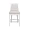 Homeroots 26" Gray And White Faux Leather And Solid Wood Counter Height Swivel Bar Chair 550091 - alternate 3