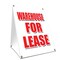 Signmission Warehouse For Lease, 36 Inch x 24 Inch A-frame Yard Sign, Plastic Sign SBC-2436-Warehouse For Lease - alternate 1