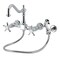 Kingston Brass Two-Handle Wall Mount Bridge Kitchen Faucet with Brass Sprayer, Polished Chrome KS1241NXBS - alternate 1