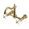Kingston Brass Two-Handle Wall Mount Bridge Kitchen Faucet, Brushed Brass KS1267PX - alternate 1