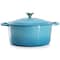 Megachef 5 Quarts Round Enameled Cast Iron Casserole with Lid in Blue MG-CR25AB - alternate 5