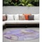 Homeroots 8' Round Gray and Purple Round Abstract Washable Non Skid Indoor Outdoor Area Rug 559528 - alternate 1