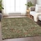 Homeroots 9' X 12' Fern Green Brown And Red Floral Washable Indoor Outdoor Area Rug 603417 - alternate 4
