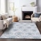 Homeroots 9' X 12' Gray And Denim Blue Medallion Washable Indoor Outdoor Area Rug 587660 - alternate 3