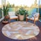 Homeroots 8' Copper Round Geometric Washable Indoor Outdoor Area Rug 608054 - alternate 7