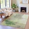 Homeroots 5' X 8' Artichoke Green And Ivory Abstract Washable Indoor Outdoor Area Rug 632018 - alternate 2