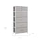 Homeroots 23" Gray and White Steel and Fabric Six Drawer Chest 484712 - alternate 4